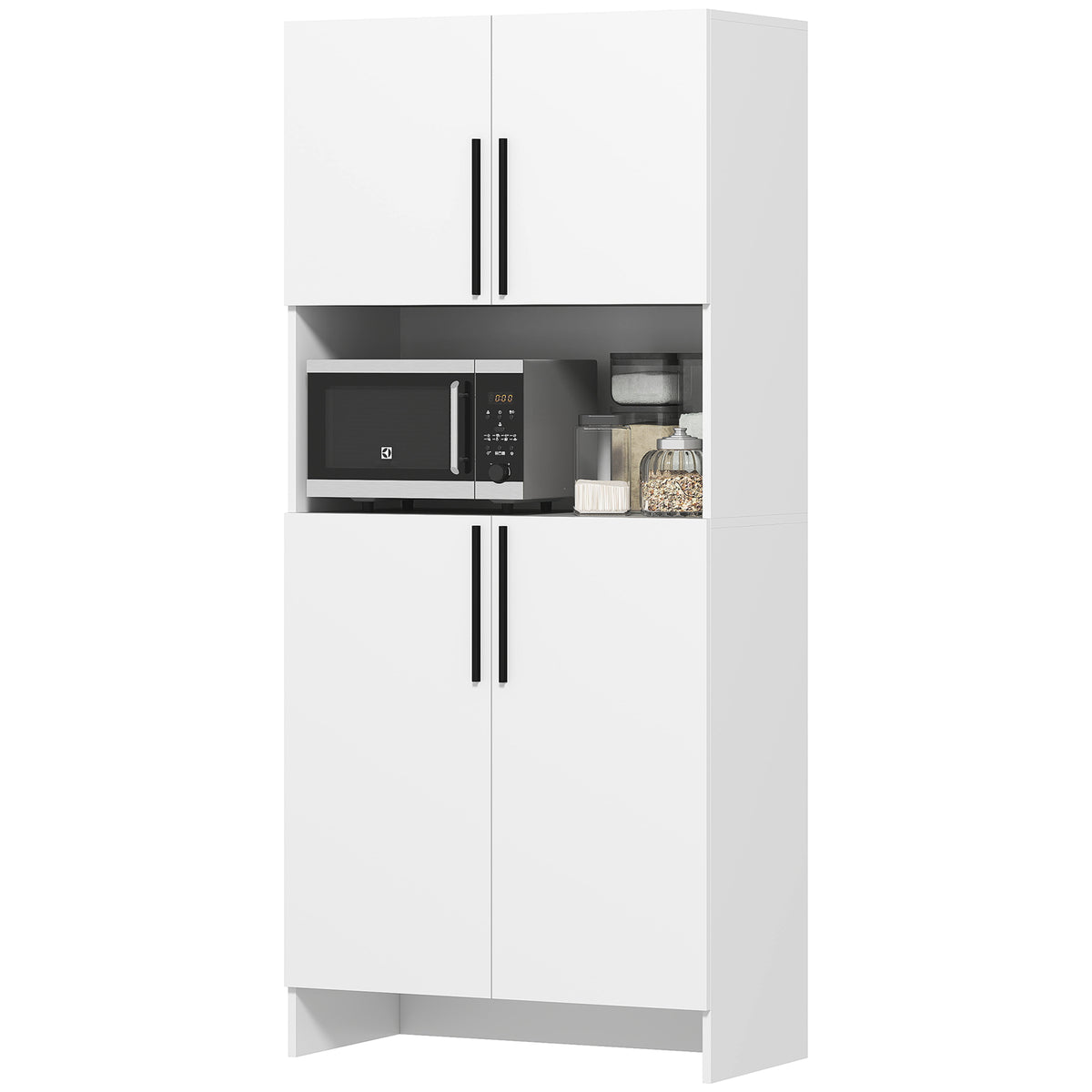 K¨¹chenschrank, Vorratsschrank f¨¹r K¨¹che, Wohnzimmer, Esszimmer, Schr?nke, Regale, Mikrowellenablage, Spanplatte, Wei?
