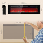 Elektrokamin mit Heizung 1800 W LED 3D-Flammeneffekt 152,4cm Schwarz