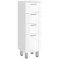 Badezimmerschrank, Badschrank, 4 Schubladen, Spanplatte, glatt, Wei?