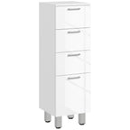 Badezimmerschrank, Badschrank, 4 Schubladen, Spanplatte, glatt, Wei?