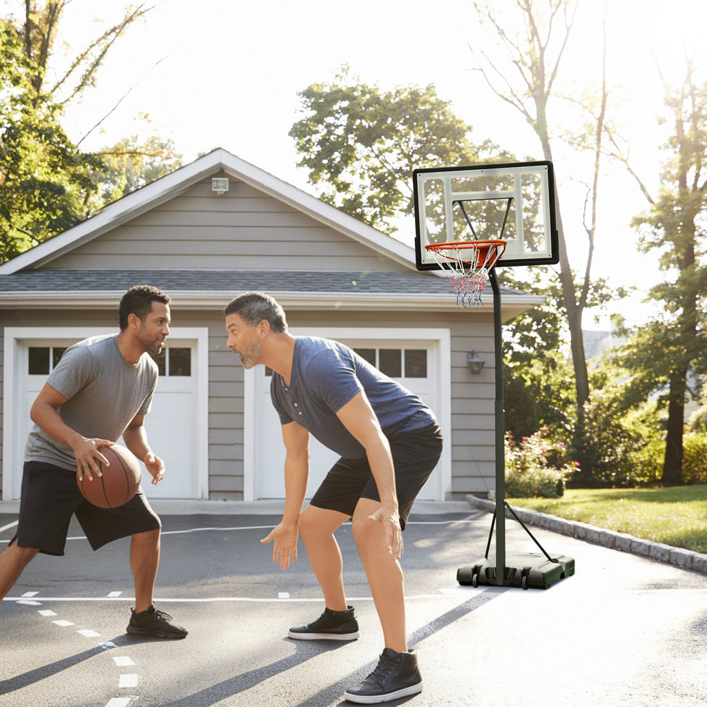 Portable 10ft Basketball Backboard Hoop Set Professional Outdoor Freestanding Basketball Stand with Wheels for Adults and Children, Adjustable High 2.55M-3.05M
