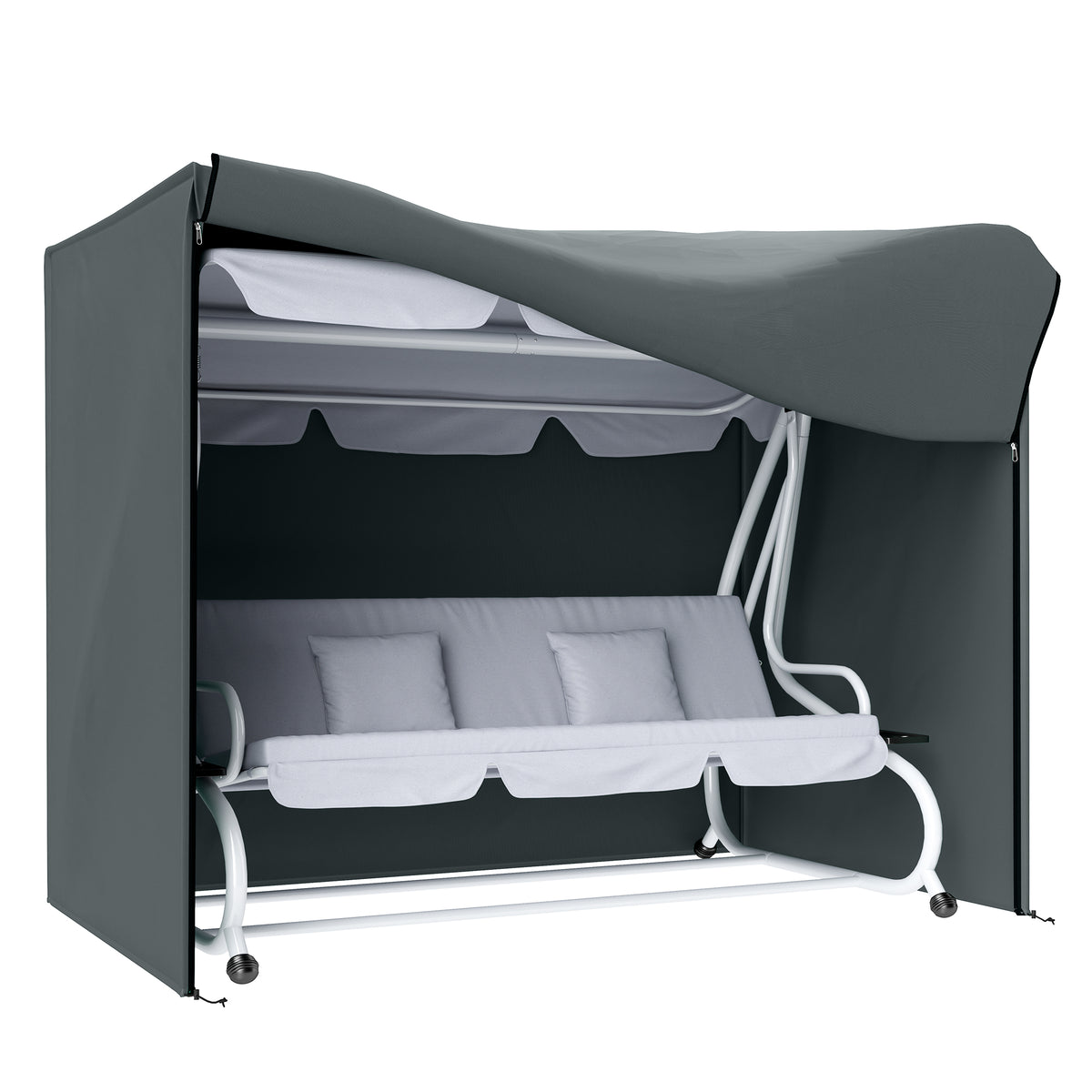 220 x 125cm Three-Seater Swing Chair Protective Cover - Grey