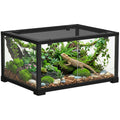 Reptilien-Terrarium, 86 Liter Vivarium mit Schiebet¨¹r, verschlie?bar, f¨¹r Echsen, Insekten, Spinnen, Geckos, 60 x 45 x 32 cm, Schwarz