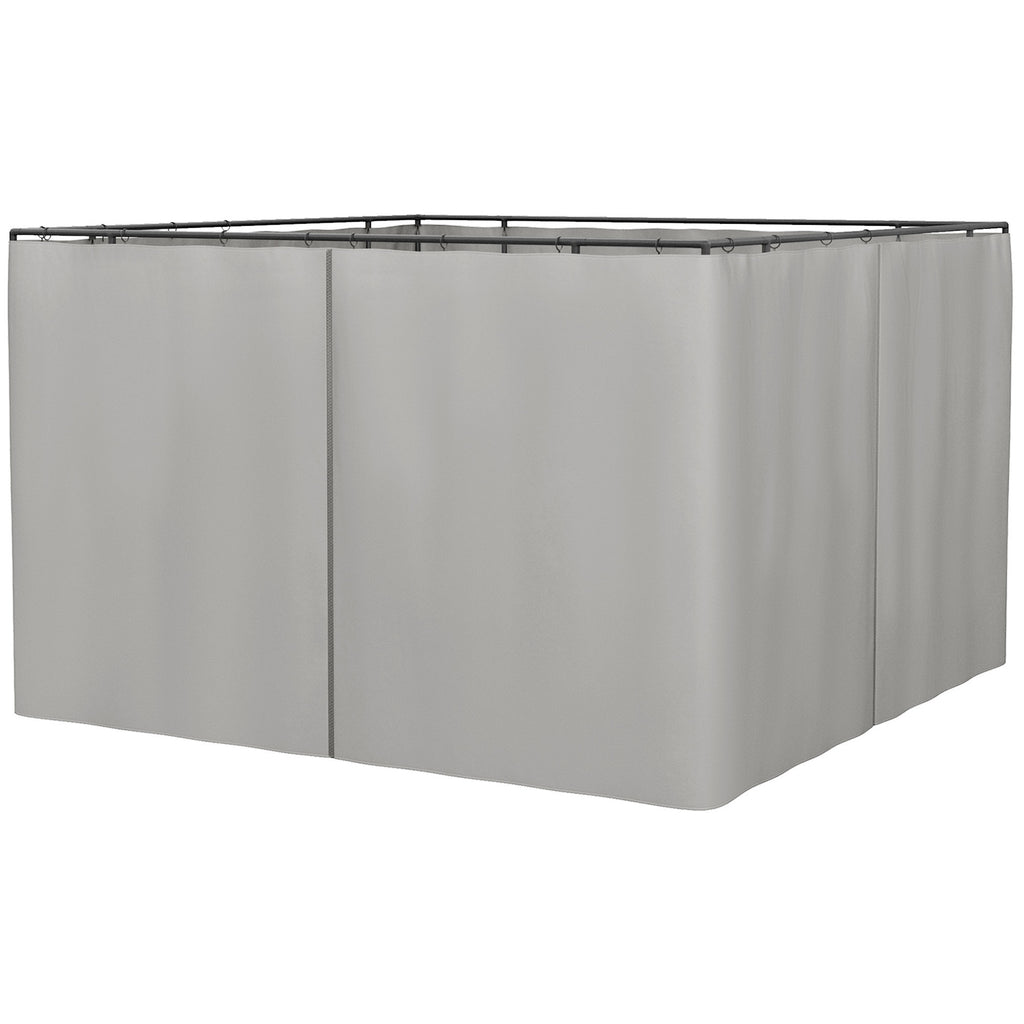 Set of Four 3 x 3m Gazebo Replacement Walls - Light Grey