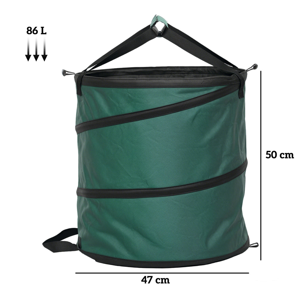 Gartensack 4x86L wasserdicht Gartenabfallsack mit Trageschlaufen Griffe, stabil robust Laubsack Gr¨¹n