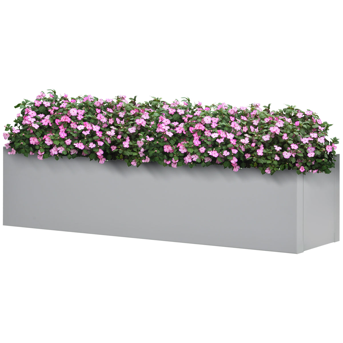 Pflanzk¨¹bel, lackierter Stahl, wetterbest?ndig, 91 cm x 22 cm x 22 cm, Grau