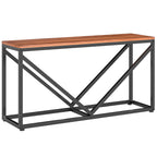 2-in-1 Kaminholzregal für innen 98 x 28 x 50 cm erhöhtes Brennholzregal mit Ablage Trennwand Beistelltisch