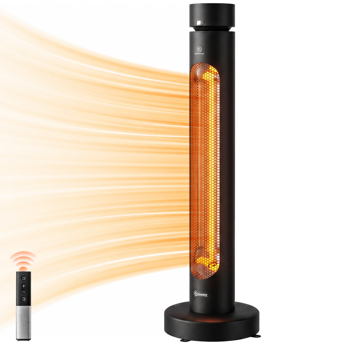 Infrarot Heizstrahler 2000W Carbonfaser oszillierender Standheizstrahler mit Fernbedienung 8 Heizstufen Schutzhülle