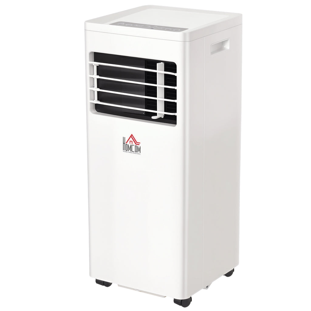 Mobile Klimaanlage, 7000BTU 3-in-1 Klimagerät - Kühlen, Entfeuchtung und Ventilation – Luftentfeuchter, Ventilator, mit Fernbedienung 24h Timer, 2 Geschwindigkeitsstufen, für 10-26 m², Weiß