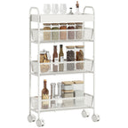 K¨¹chenwagen aus Metall, 3 K?rbe, schmales Design, 4 R?der, f¨¹r K¨¹che, Wohnzimmer, Badezimmer, Wei?