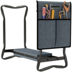 Steel Frame Padded Garden Kneeler, with Tool Bag - Grey