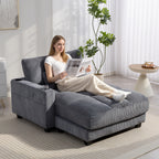 Sofa-Bett mit Kissen, Schaumstoff, zum Bett umwandelbar, Becherhalter, Grau