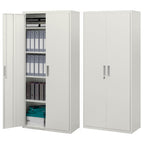 Five Shelf Lockable Steel Office Cabinet - White