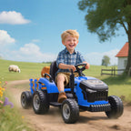 Elektrischer Kindertraktor, Aufsitz-Traktor mit Fernbedienung, Soft-Start, f¨¹r Kinder im Alter von 3-8 Jahren, Blau