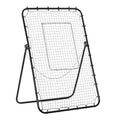 Foldable Football Rebounder Net, with Adjustable Angles - Black