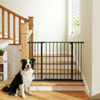 Hunde-Absperrgitter, erweiterbar, Klemmmontage, Stahl, 76-107 x 76 cm, Schwarz