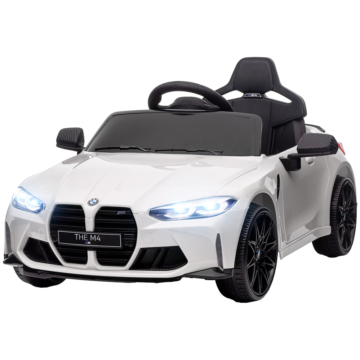 Elektro Kinderauto BMW M4, Sound & Licht, 3-5 km/h, inkl. Fernsteuerung, f¨¹r 3-5 Jahre, Wei?