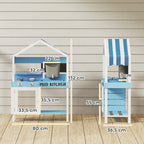 Kids Mud Kitchen Outdoor with Stoves, Sink, Faucet, Storage Shelves, Cookware Accessories for Boys Girls, Blue