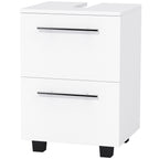 Badezimmerschrank, Waschbecken-Kommode mit Schublade, kompakt, Spanplatte, Wei?