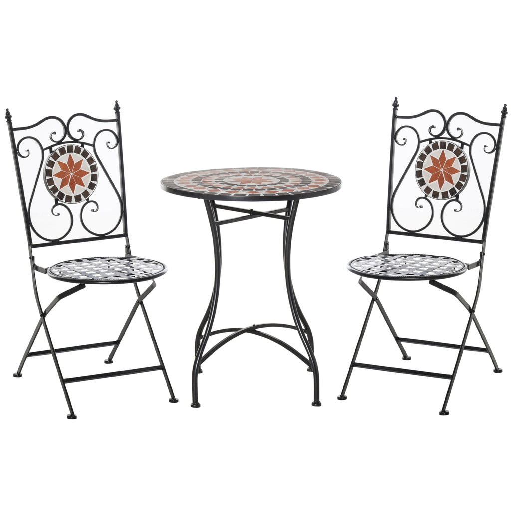 Three-Piece Mosaic Bistro Table Set - Multicoloured