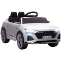 Elektro-Kinderauto, 12V Audi Q8, 3-5 km/h, Fernsteuerung, Scheinwerfer, Musik, Weiß