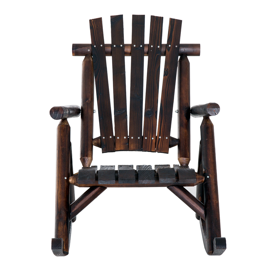 Adirondack Chair Cedar Wood Ergonomic Rocking Chair Porch Rocker Garden Traditional - Burlywood