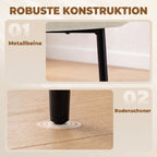 Esszimmerstühle 2er-Set, gepolsterte Küchenstühle mit Metallbeinen, cremeweiß