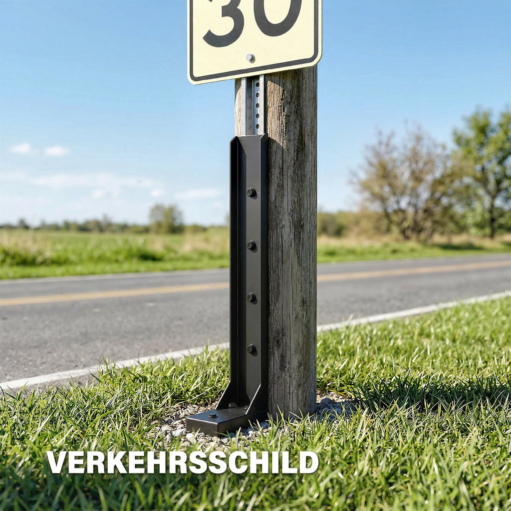 Zaunpfosten Reparaturset 2er-Set 81 x 5,5 x 12 cm in Schwarz