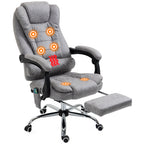 Bürostuhl mit Massagefunktion, Ergonomischer Schreibtischstuhl mit Liege- & Wärmefunktion, Fernbedienung, Grau