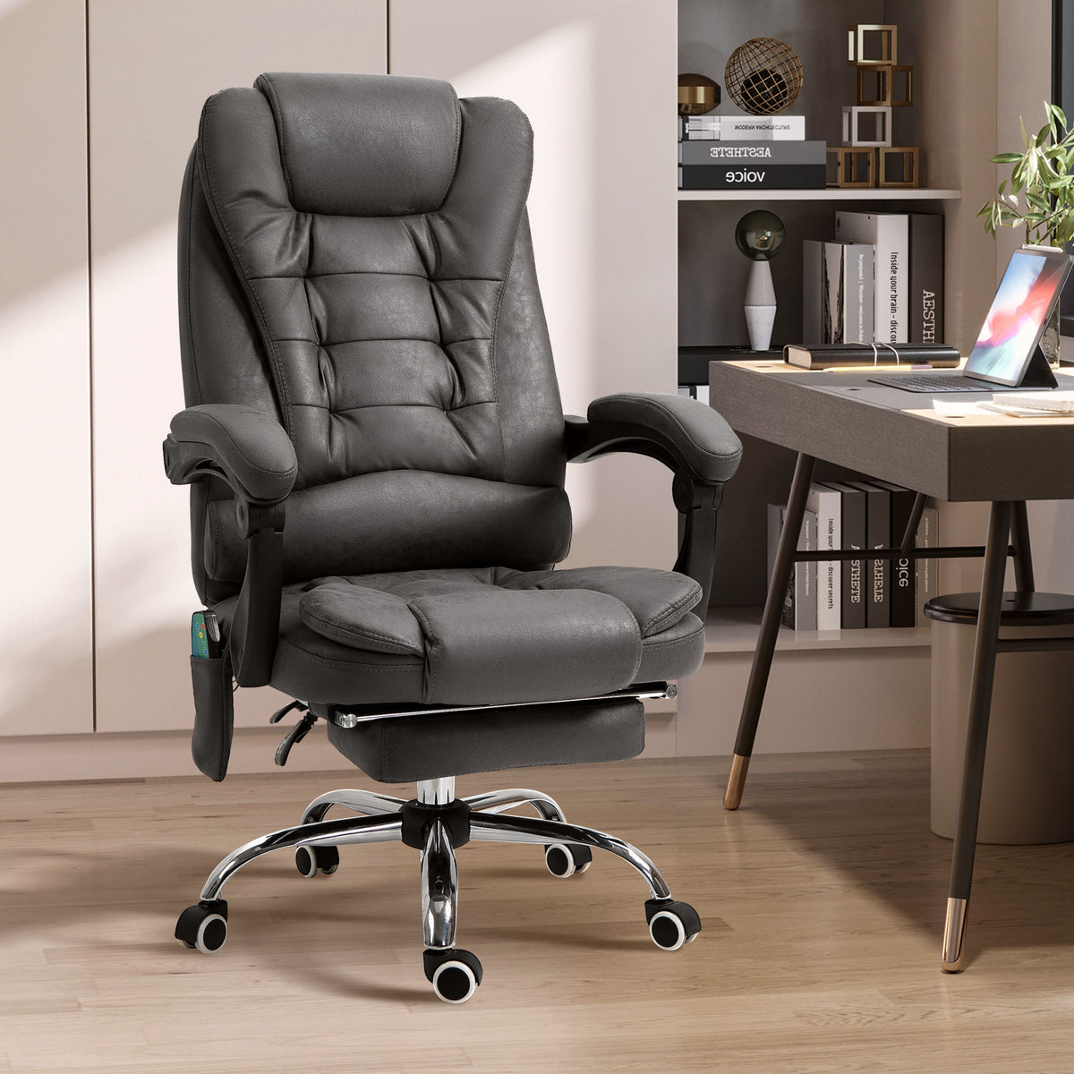 Bürostuhl mit Massagefunktion, ergonomisch, 65x160x104cm, Grau