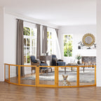 Absperrgitter für Hunde, klappbar, 432 x 36 x 70 cm, Kiefernholz, Gelb
