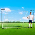 Fußballtor für Spiele & Training, UV-beständig, robust, Bodenverankerungen, Weiß