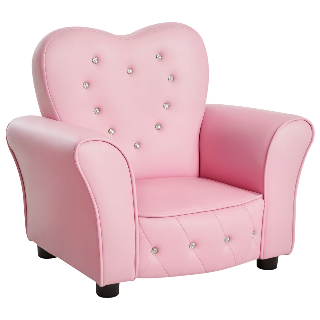  Kids Toddler Chair Sofa Children Armchair Seating Relax Playroom Seater Girl Princess Pink