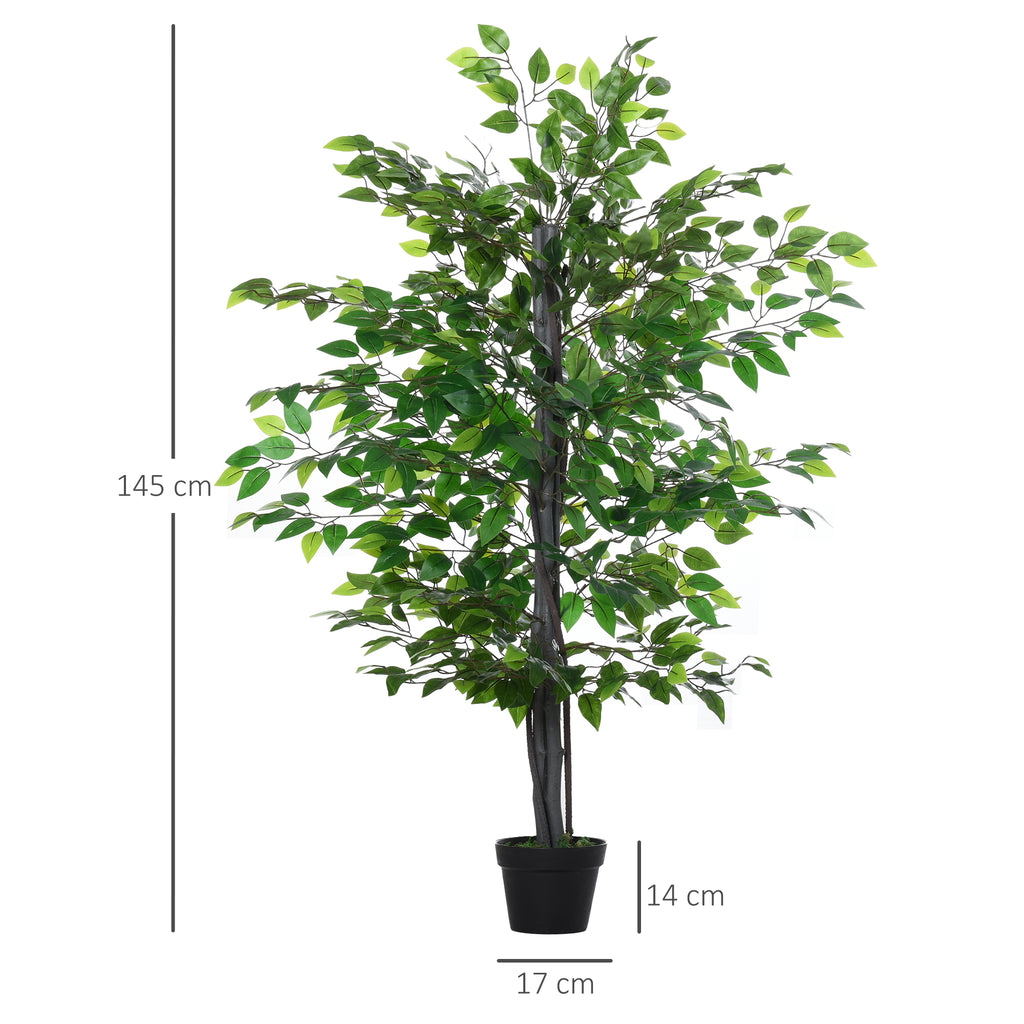 Set of 2 Artificial Plants White Rose Floral in Pot, Fake Plants for Home Indoor Decor, 90cm, Purple
