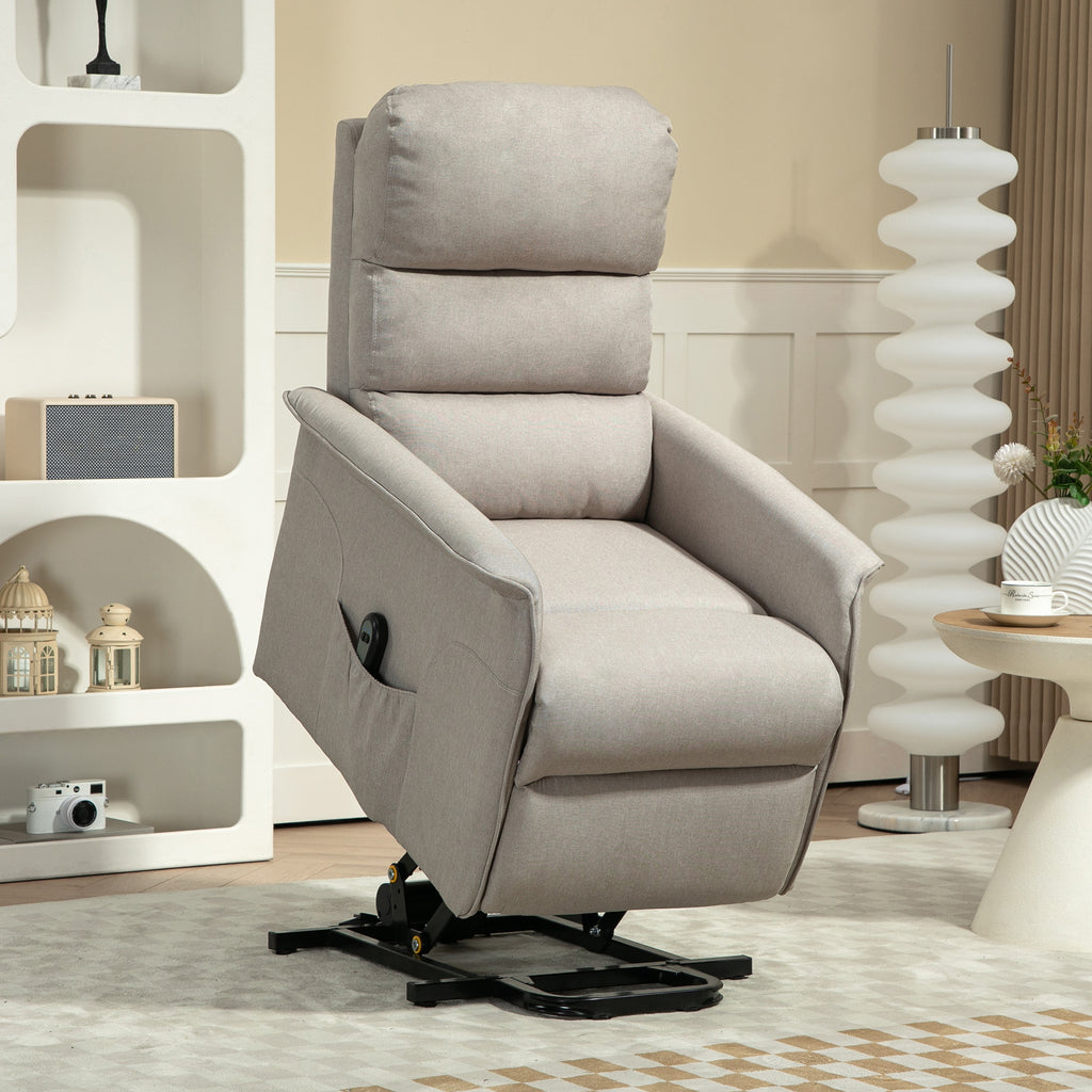 Relaxsessel mit Aufstehhilfe, verstellbare R¨¹ckenlehne/Fu?st¨¹tze, bis 120 kg, 66 x 90 x 96 cm, Beige
