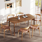 Pine Wood Rectangular Dining Table - Light Brown