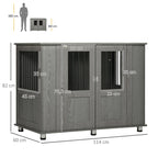 Dog Crate Table for Medium and Large Dogs with Magnetic Door for Indoor Use, 114 x 60 x 82 cm, Grey