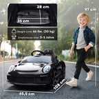 Elektrisches Aufsitzauto f¨¹r Kinder, fernsteuerbar, Musik, Hupe, USB, Sicherheitsgurt, f¨¹r 3-5 Jahre, Schwarz