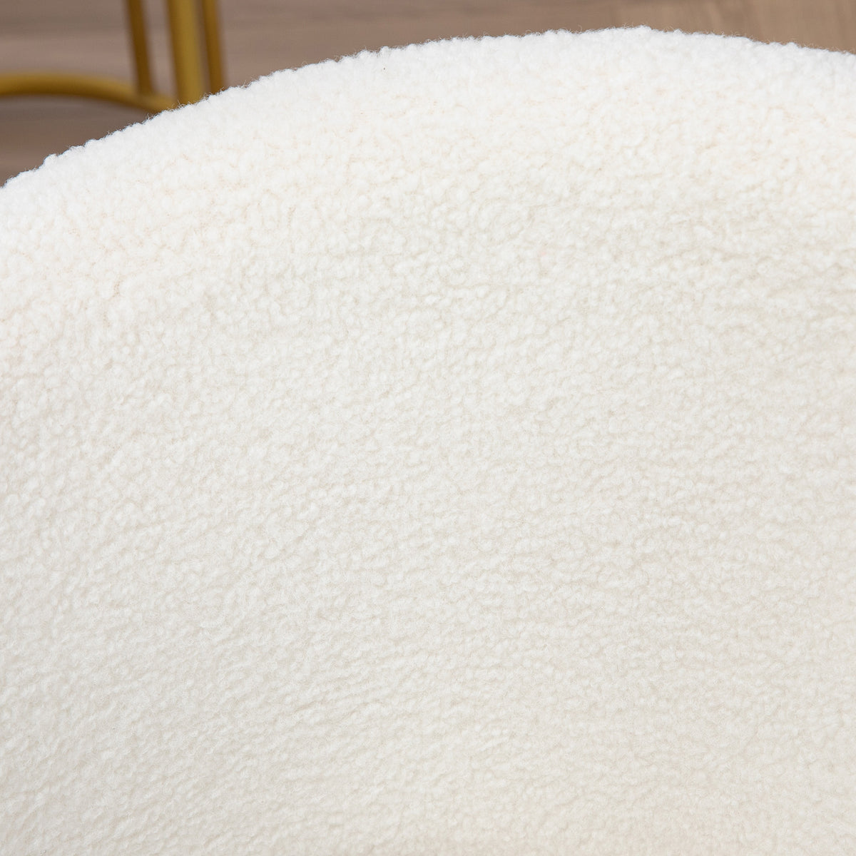 Schreibtischstuhl Höhenverstellbar mit Teddy-Fleece-Optik Weiß