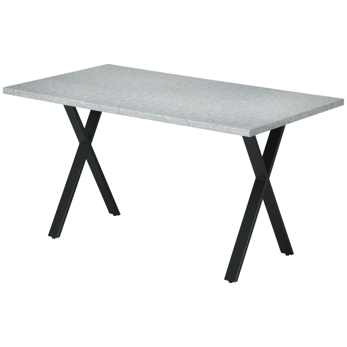 Esstisch, Küchentisch, Tischplatte in Steinoptik, Stahlbeine, 140 x 80 x 76 cm