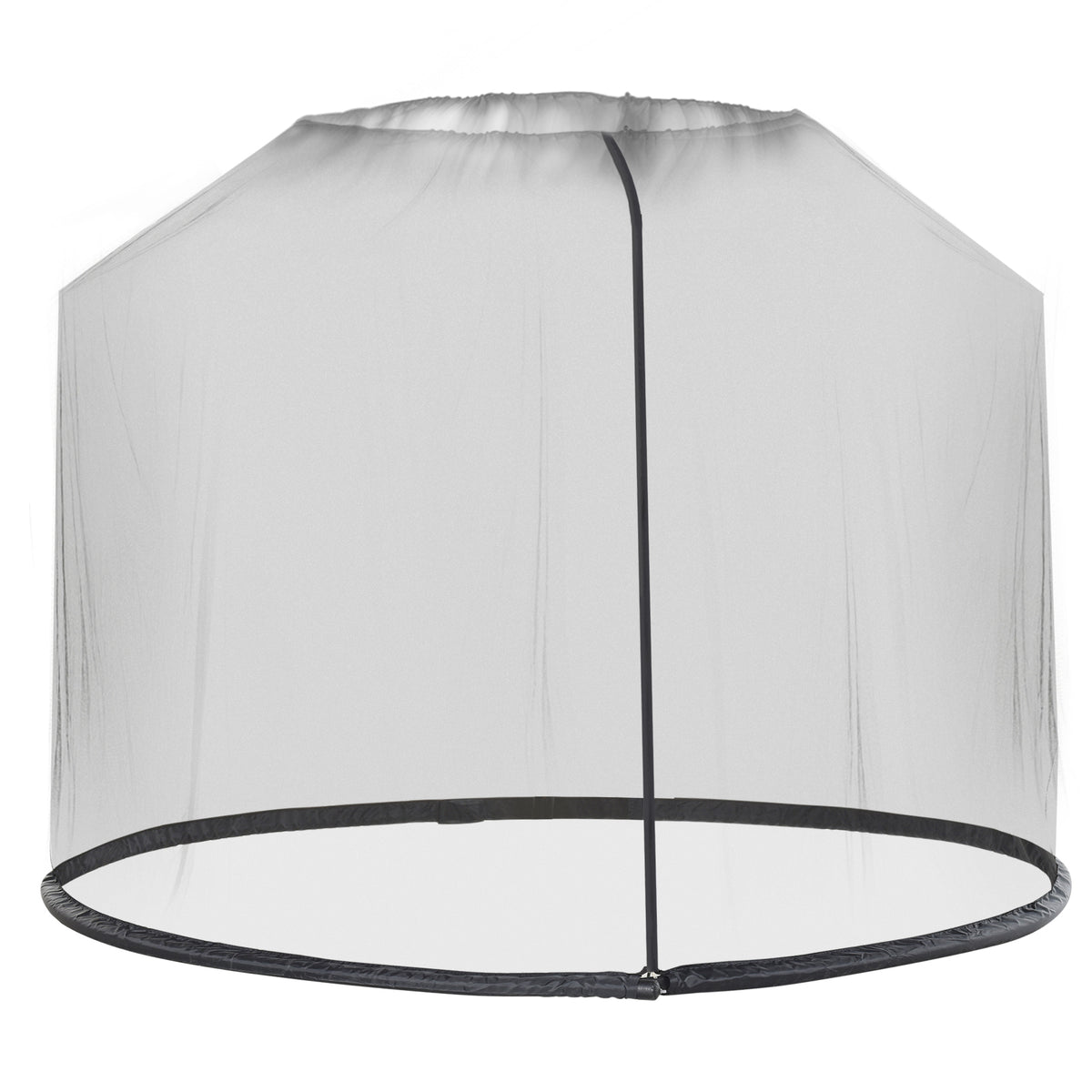 Outdoor Garden Umbrella Table Screen, 2.3 m Parasol Bug Mosquito Net Cover with Zipped Door, Patio Mosquito Netting Cover with Water Fillable Tube at Base, Black