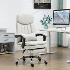 B¨¹rostuhl mit Massage- und Heizfunktion, ergonomisch, 66x67x110-118cm, Cremewei?