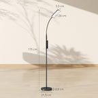 LED Stehlampe Dimmbar, Fernbedienung, 360° Schwanenhals, Schwarz