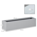 Pflanzk¨¹bel, lackierter Stahl, wetterbest?ndig, 91 cm x 22 cm x 22 cm, Grau