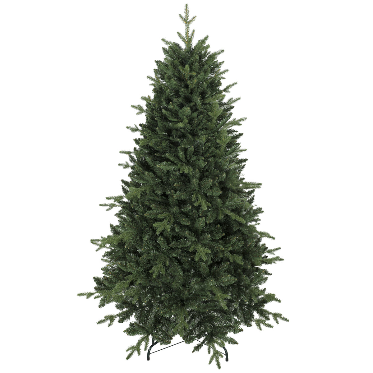 Künstlicher Weihnachtsbaum wie echt Spritzguss Tannenbaum mit 1237 Spitzen und Metallständer 180 cm Grün
