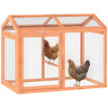 Hühnerstall Freilaufgehege mit Sitzstange Doppeltüren, aus Holz und Metall, für 2 Hühner, 104 x 70,5 x 84 cm Orange