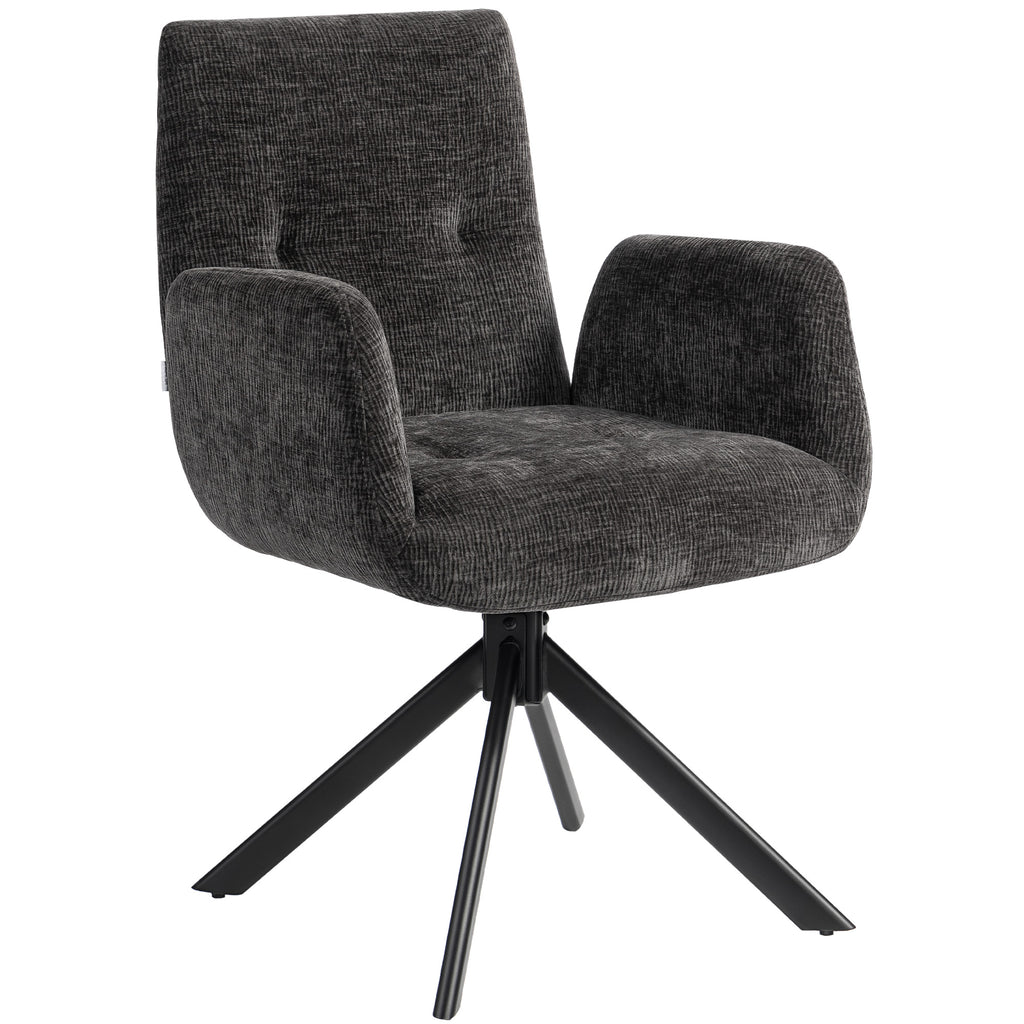 Polstersessel, Akzentsessel, modernes Design, drehbar, bis 120 kg, Schwarz