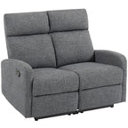 2-Sitzer-Sofa, individuell verstellbare R¨¹ckenlehnen, Fu?st¨¹tze, Stoffbezug, Stahl, Grau