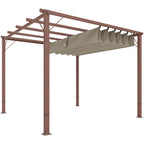 3 x 3 m Retractable Roof Pergola - Natural Wood Finish