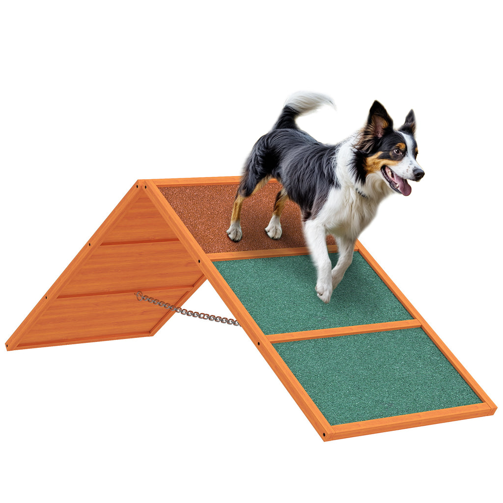 Dog Agility Equipment, Dog Playground Equipment with Non-slip Surface, A-frame, Agility Ramp for All Breeds, Orange